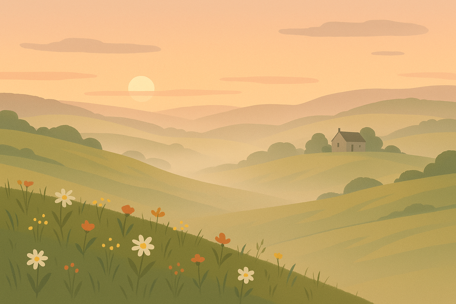 Natural landscape cottagecore wallpaper