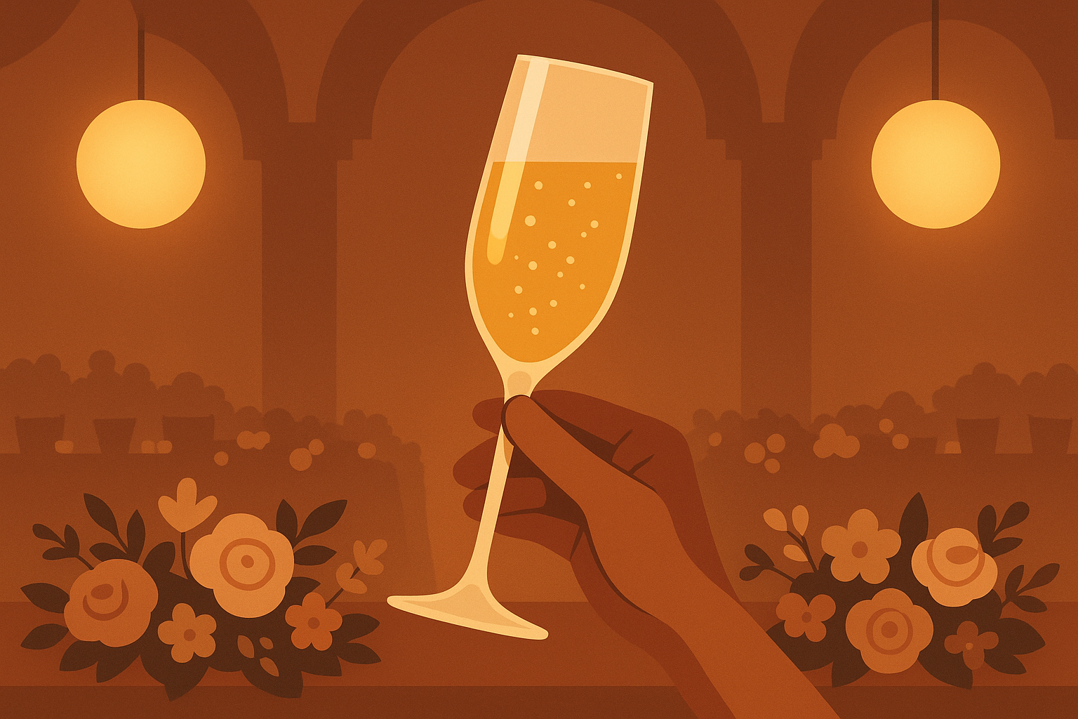 Wedding guest delivering speech at reception