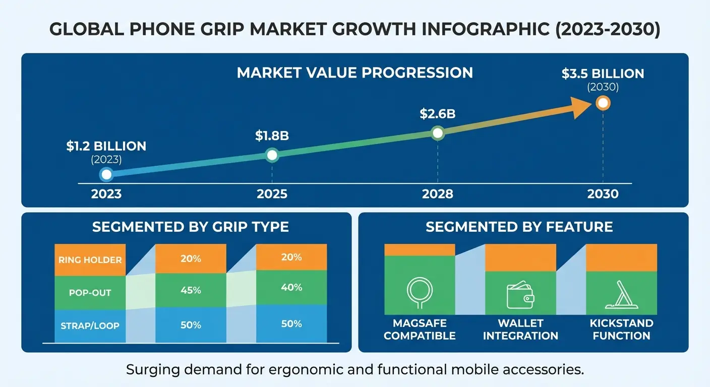 Collection of modern phone accessories