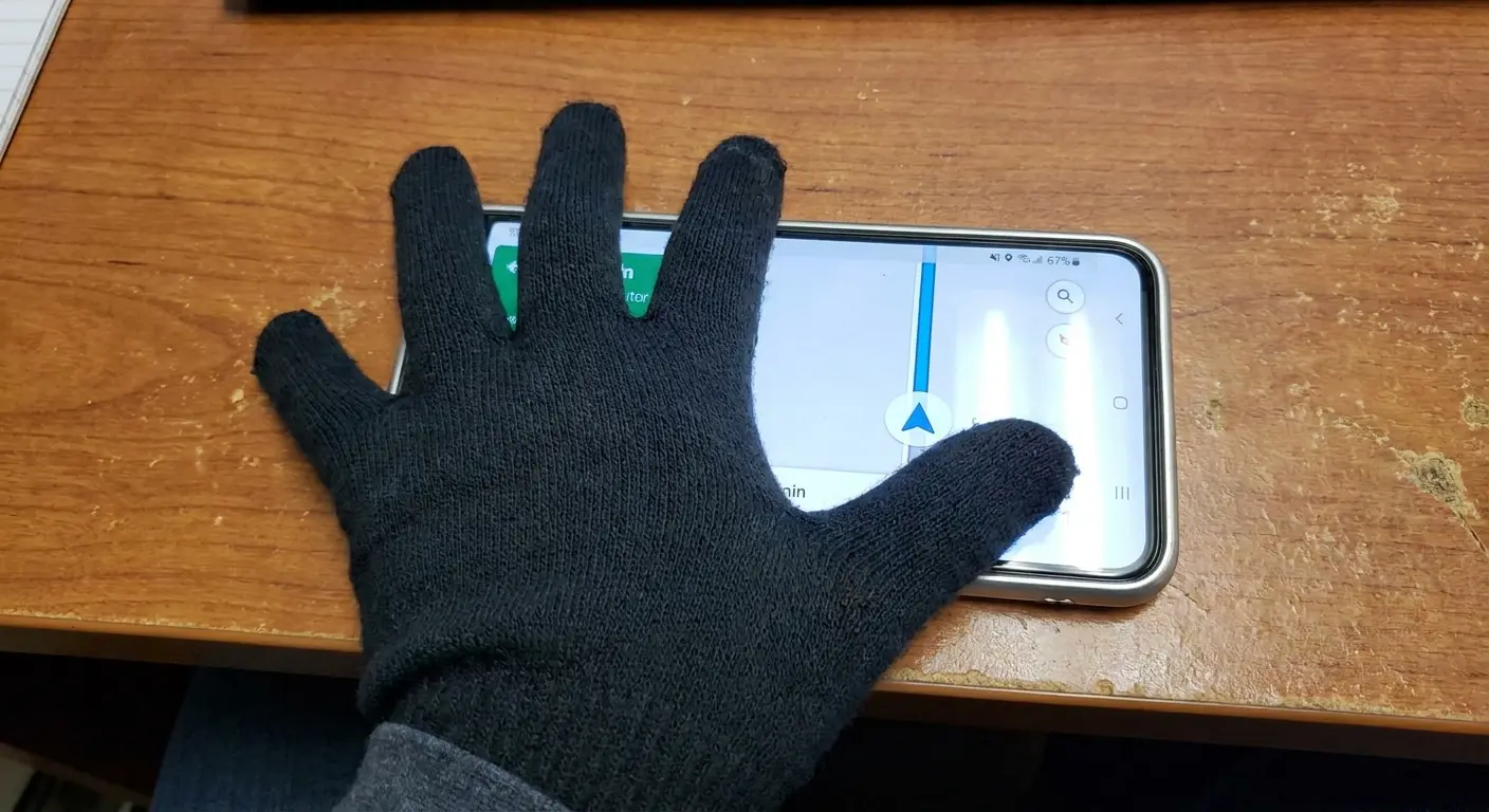 Single-hand phone operation with gloves
