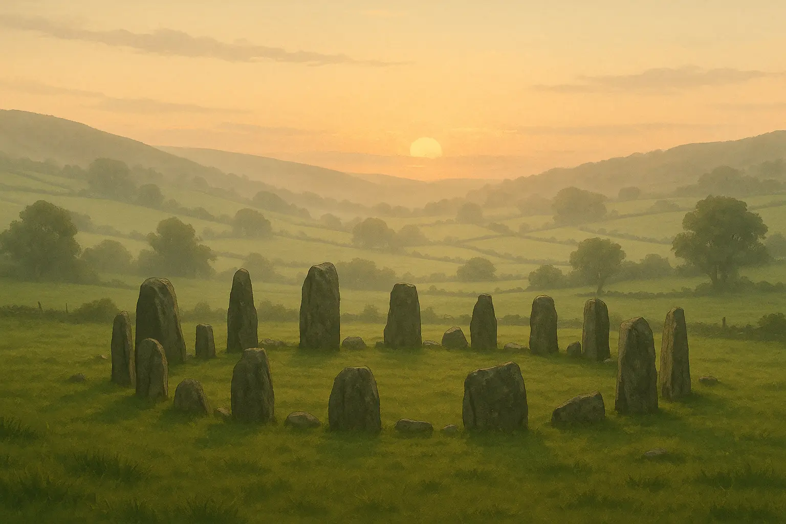 Traditional Irish funeral ceremony with Celtic crosses