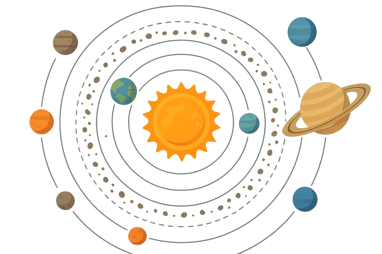 Solar system live wallpaper showing planetary orbits and space