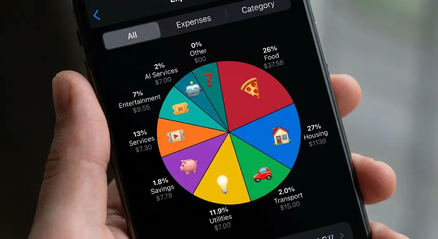 Smartphone displaying powerhouse budgeting app interface