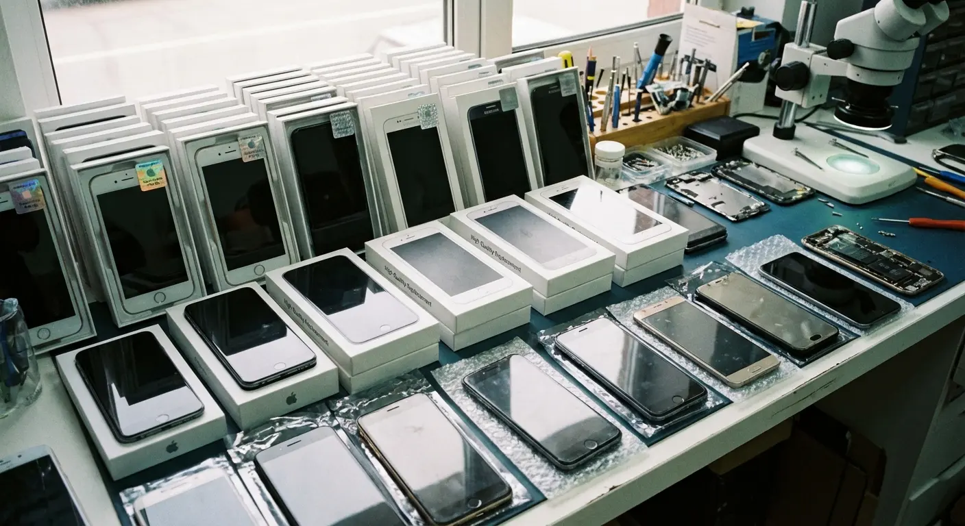 Comparison of OEM and aftermarket phone screens