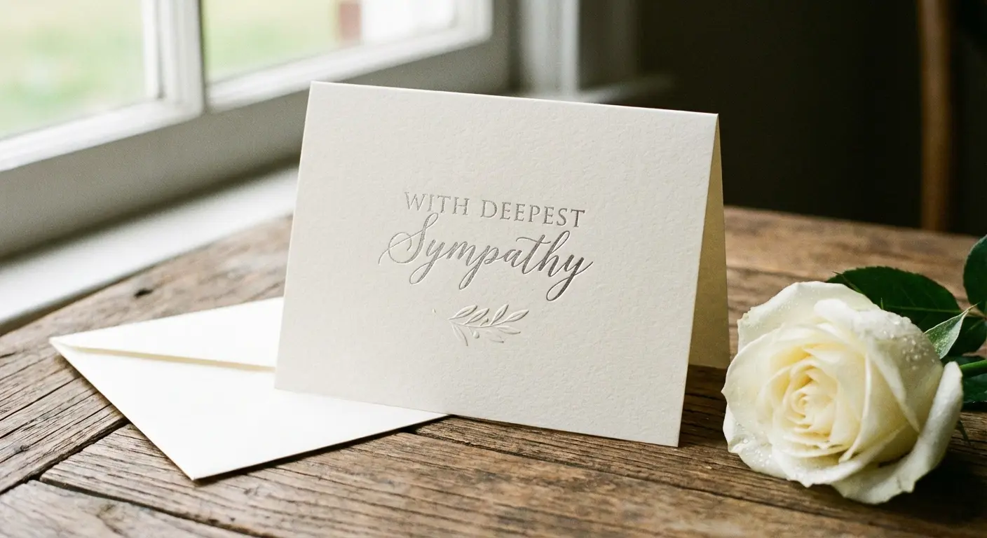 Handwritten sympathy card with short and sweet aunt quote