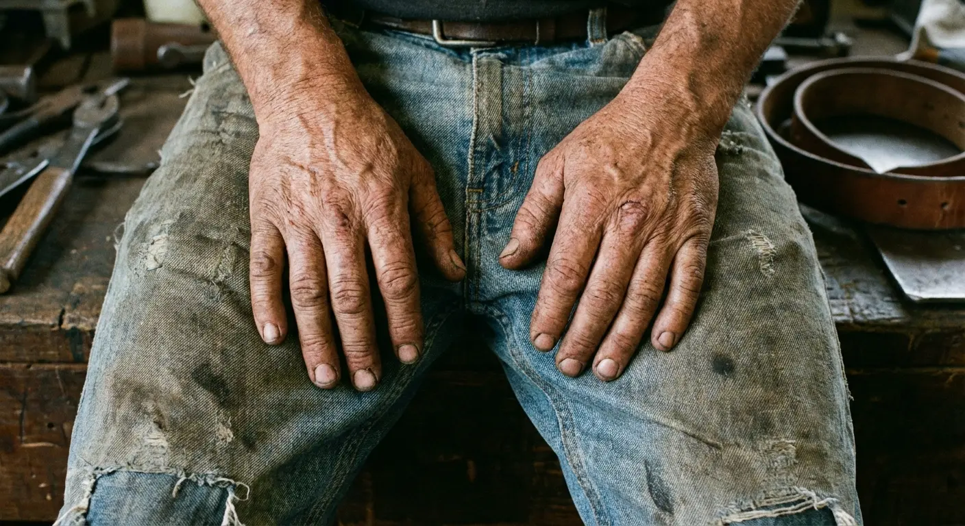 Work boots and gloves symbolizing a hard working uncle