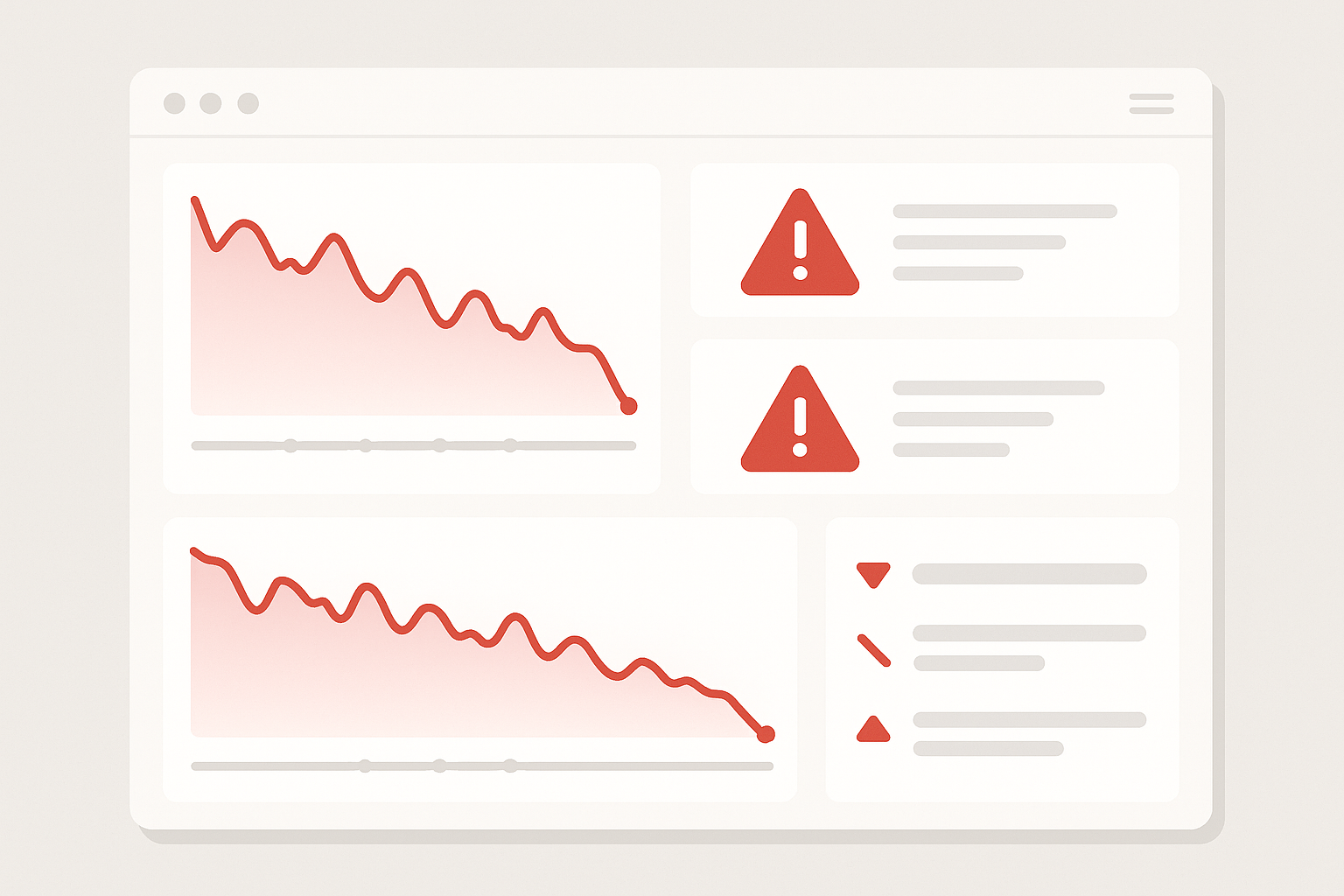 Negative SEO attack impact visualization