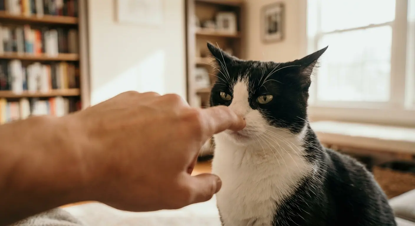 Feral cat transitioning to indoor life