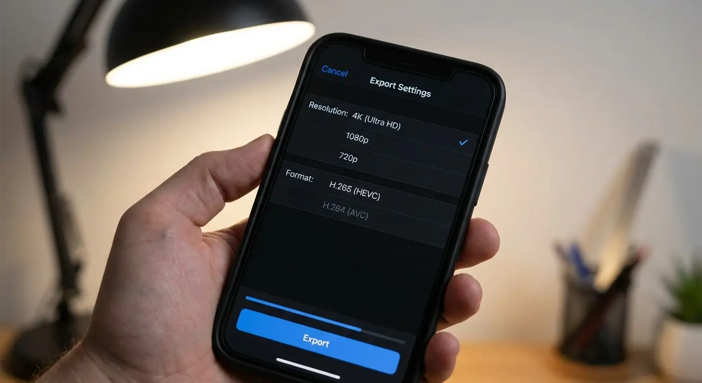 User interface of a video editing app on iPhone