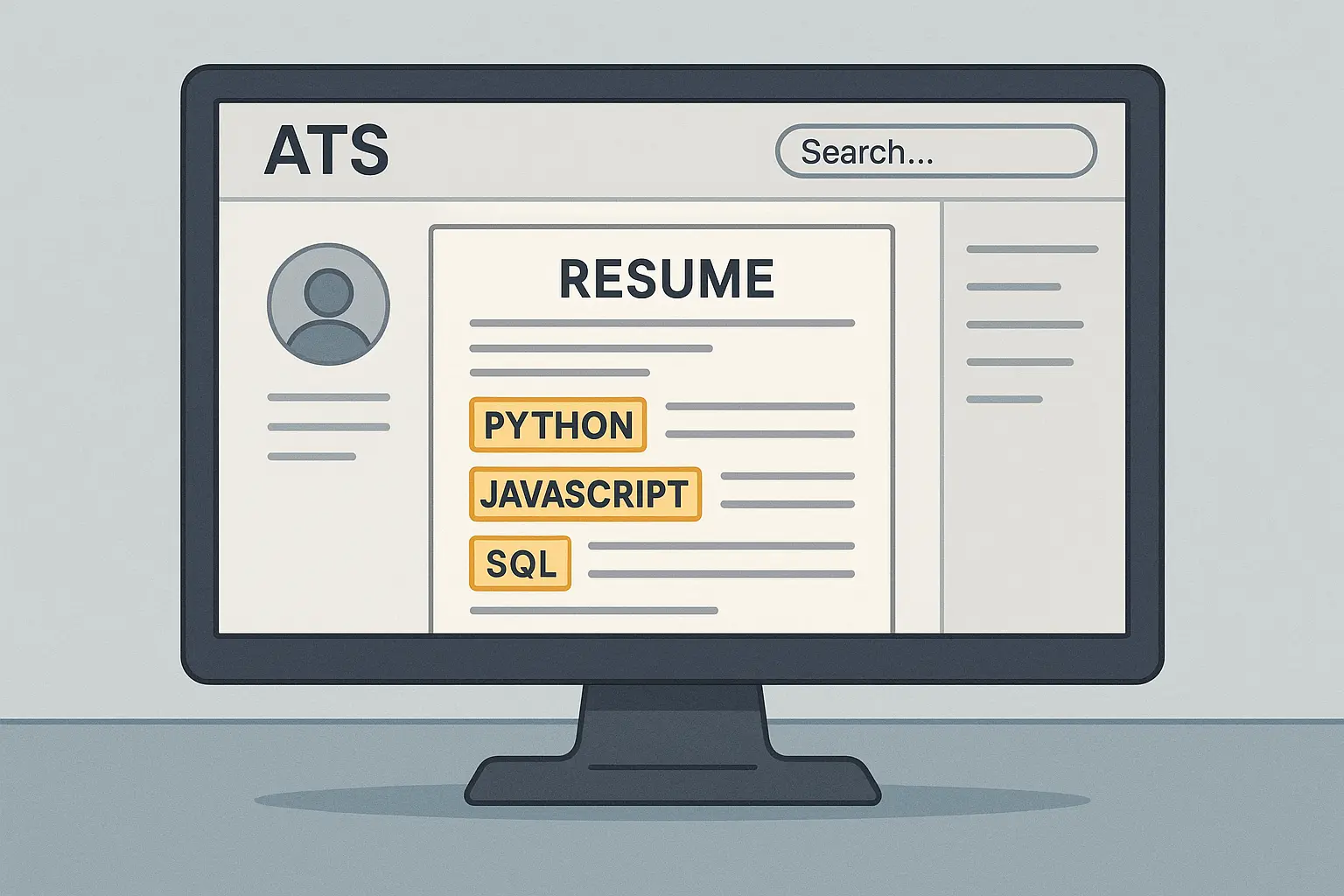 ATS system scanning resume with language skills highlighted