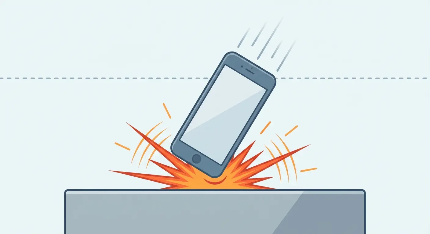 Phone drop impact force demonstration