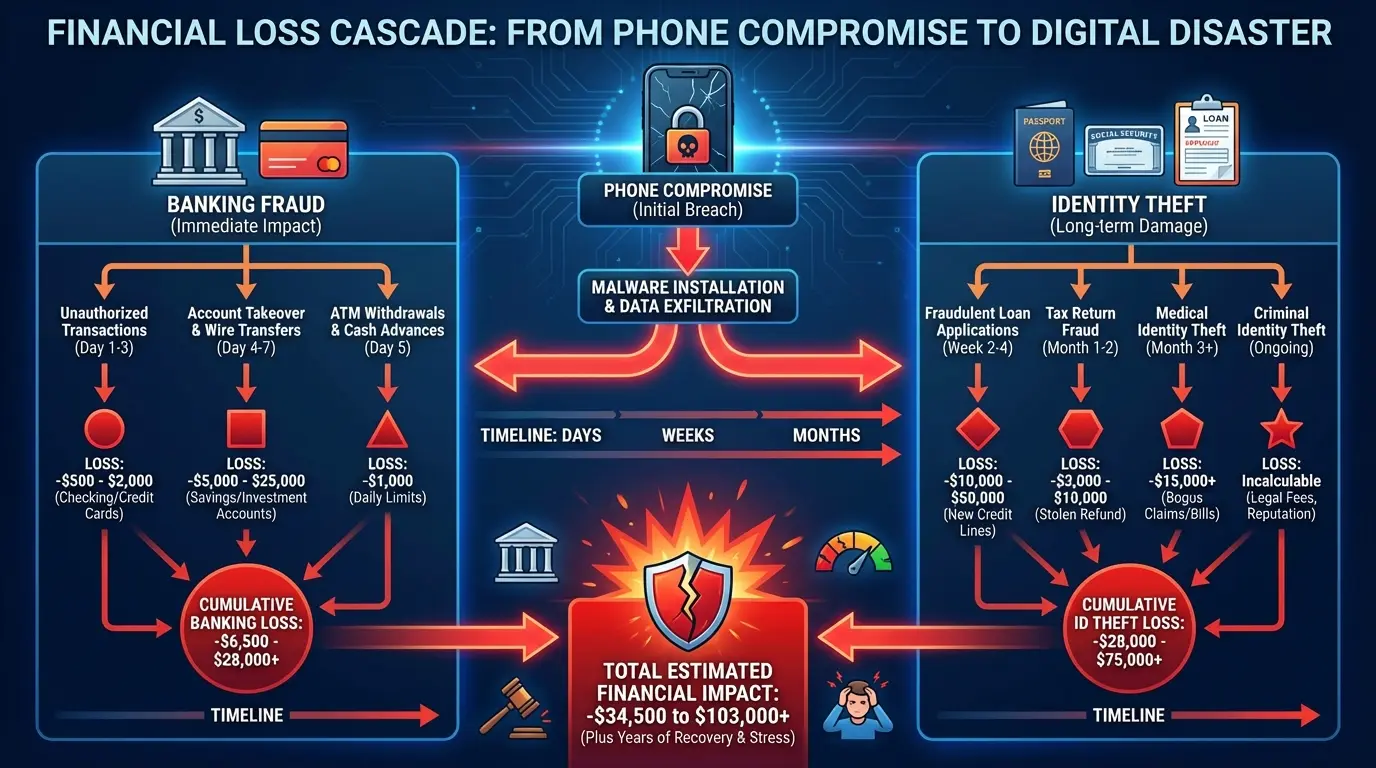 Financial fraud concept on mobile device