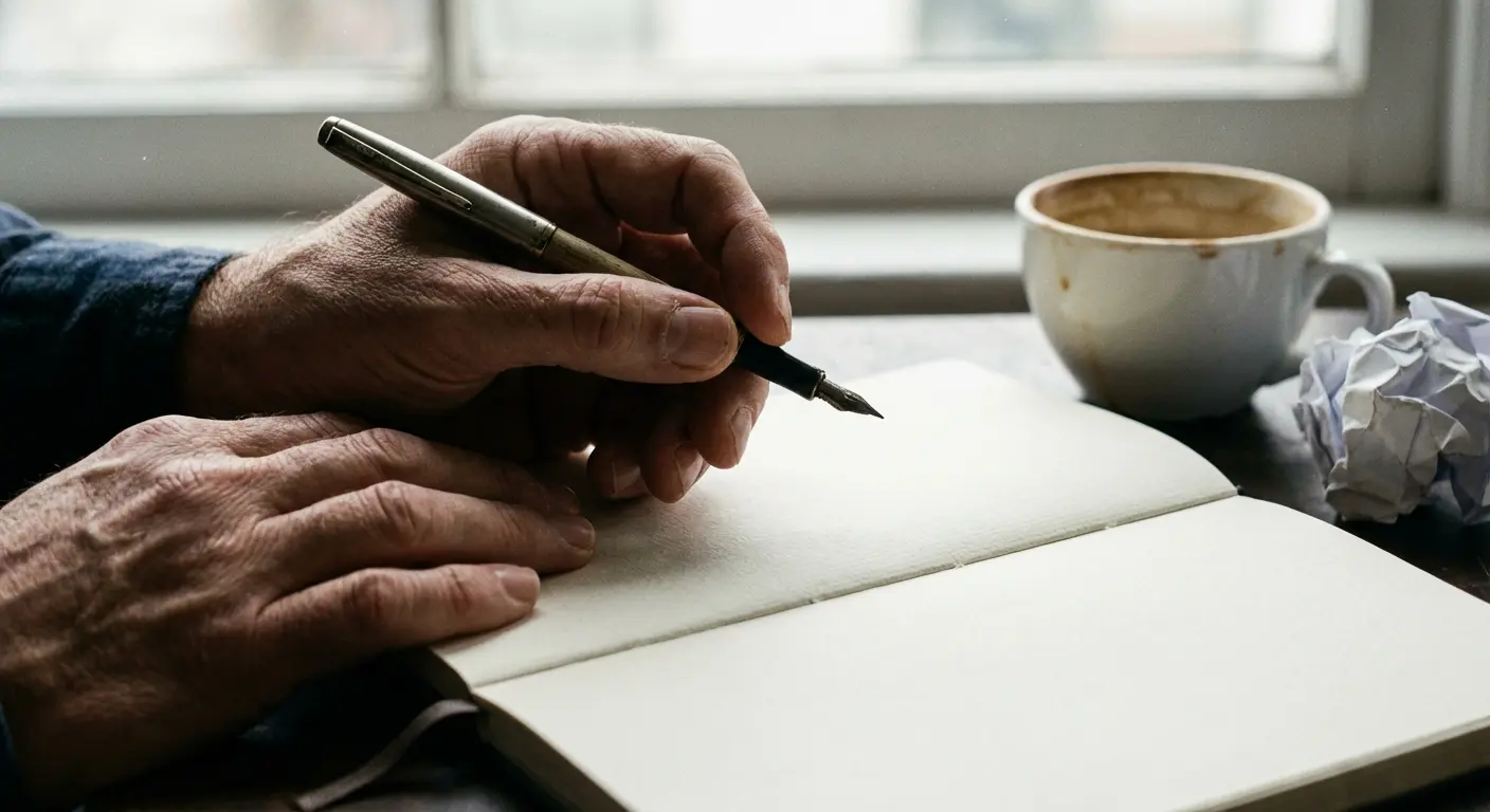 Person struggling to find the right words for a eulogy