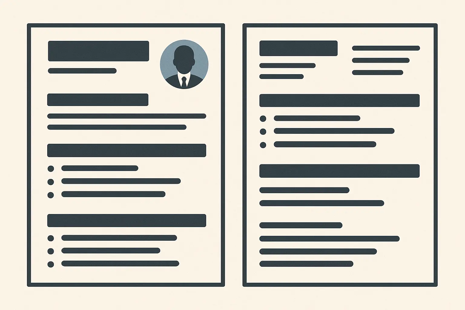 Two-page resume layout example