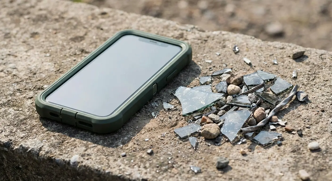 Protected vs damaged phone