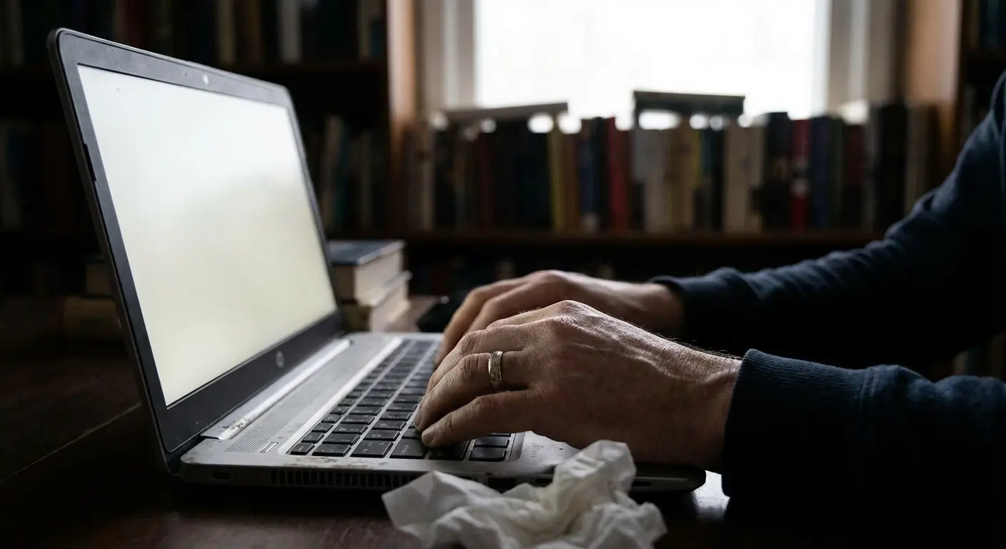 Staring at a blinking cursor feeling the weight of grief