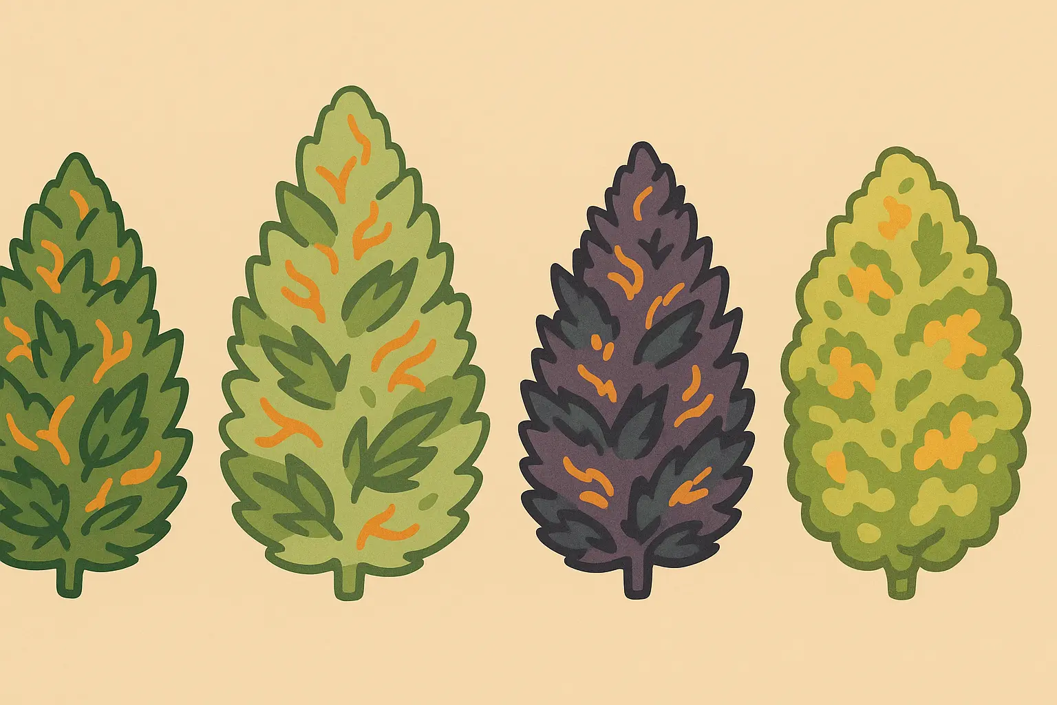 Strain comparison chart showing effects and characteristics