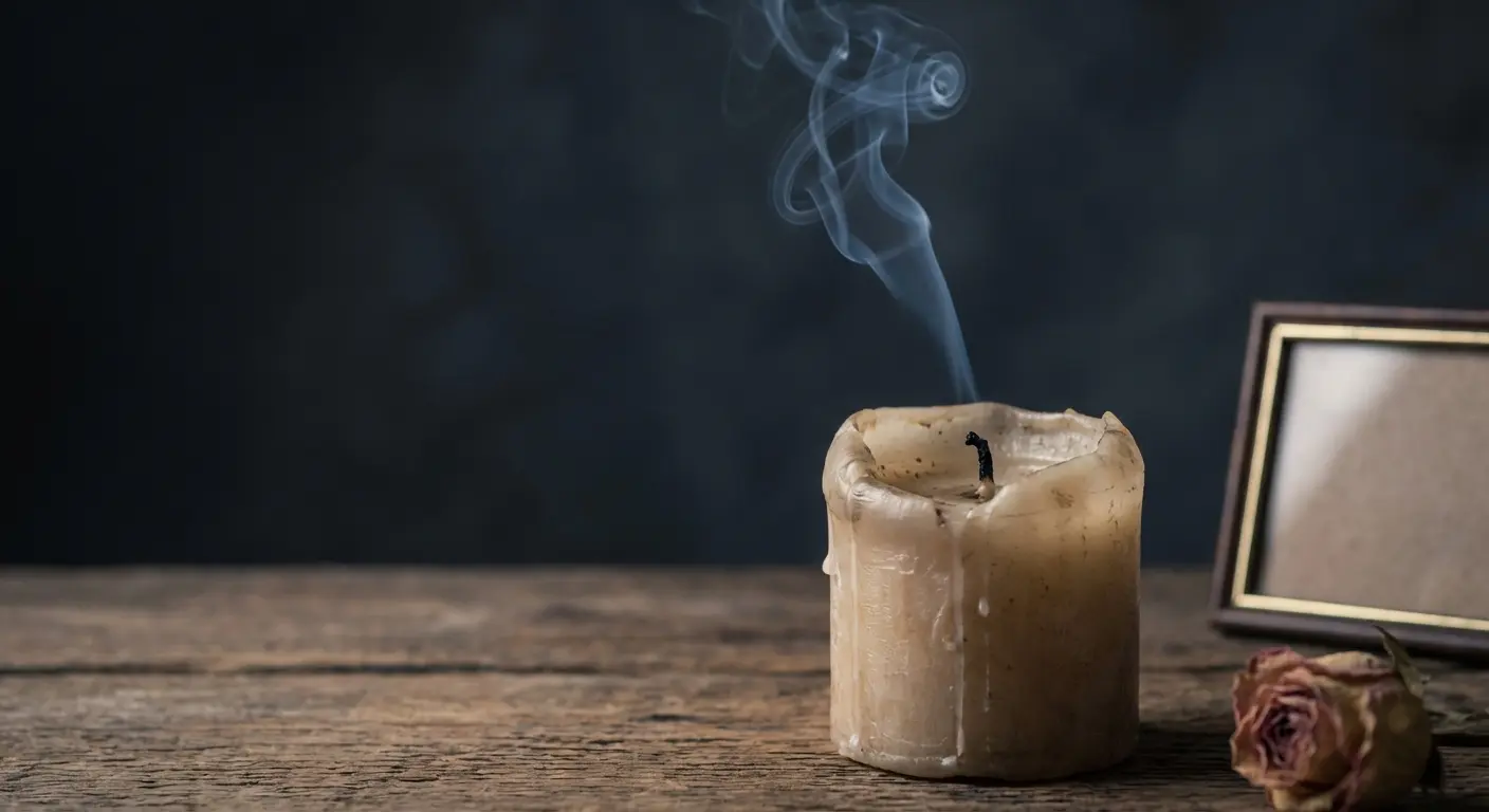 Candle burning out symbolizing sudden loss