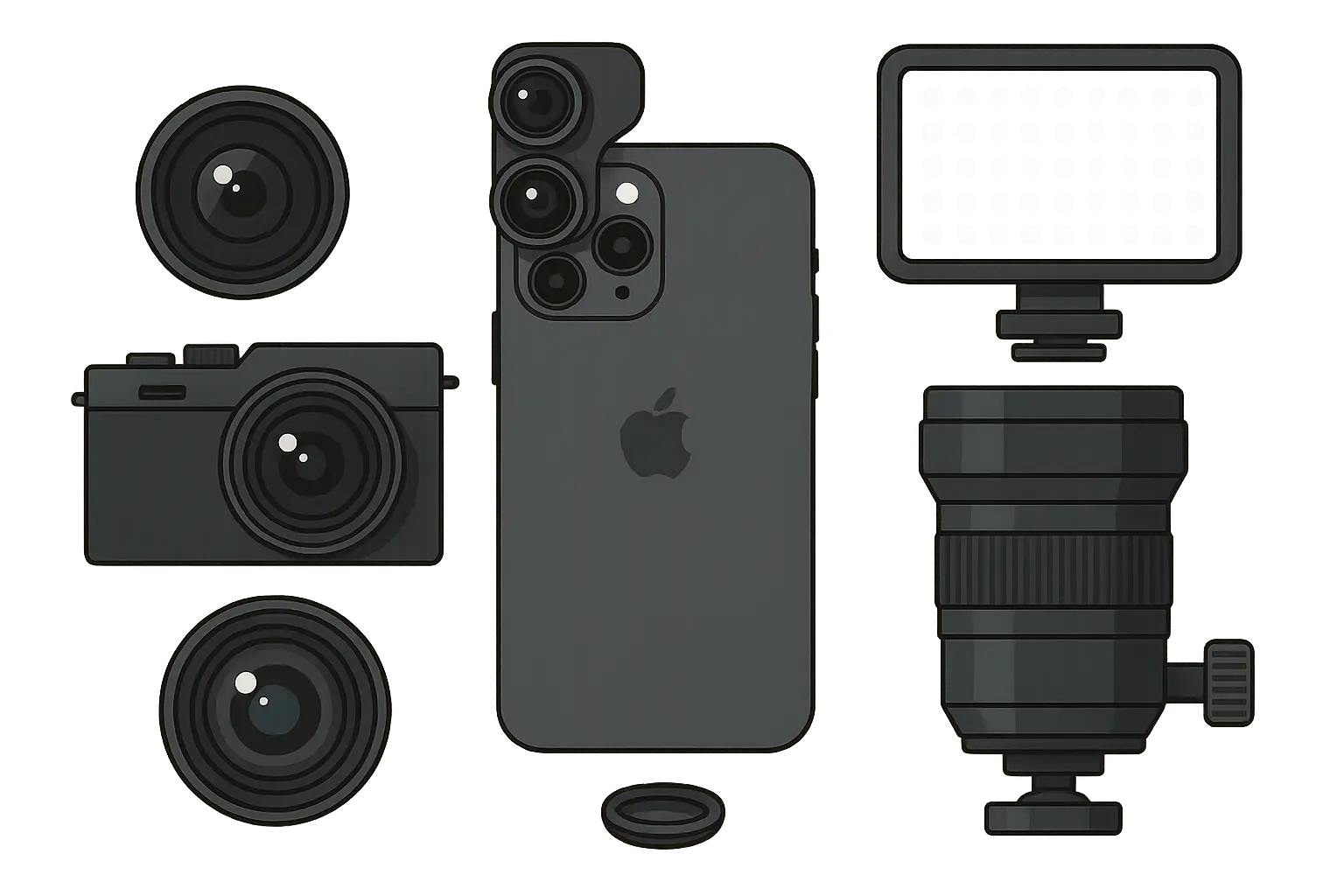 iPhone camera system comparison showing different lens configurations