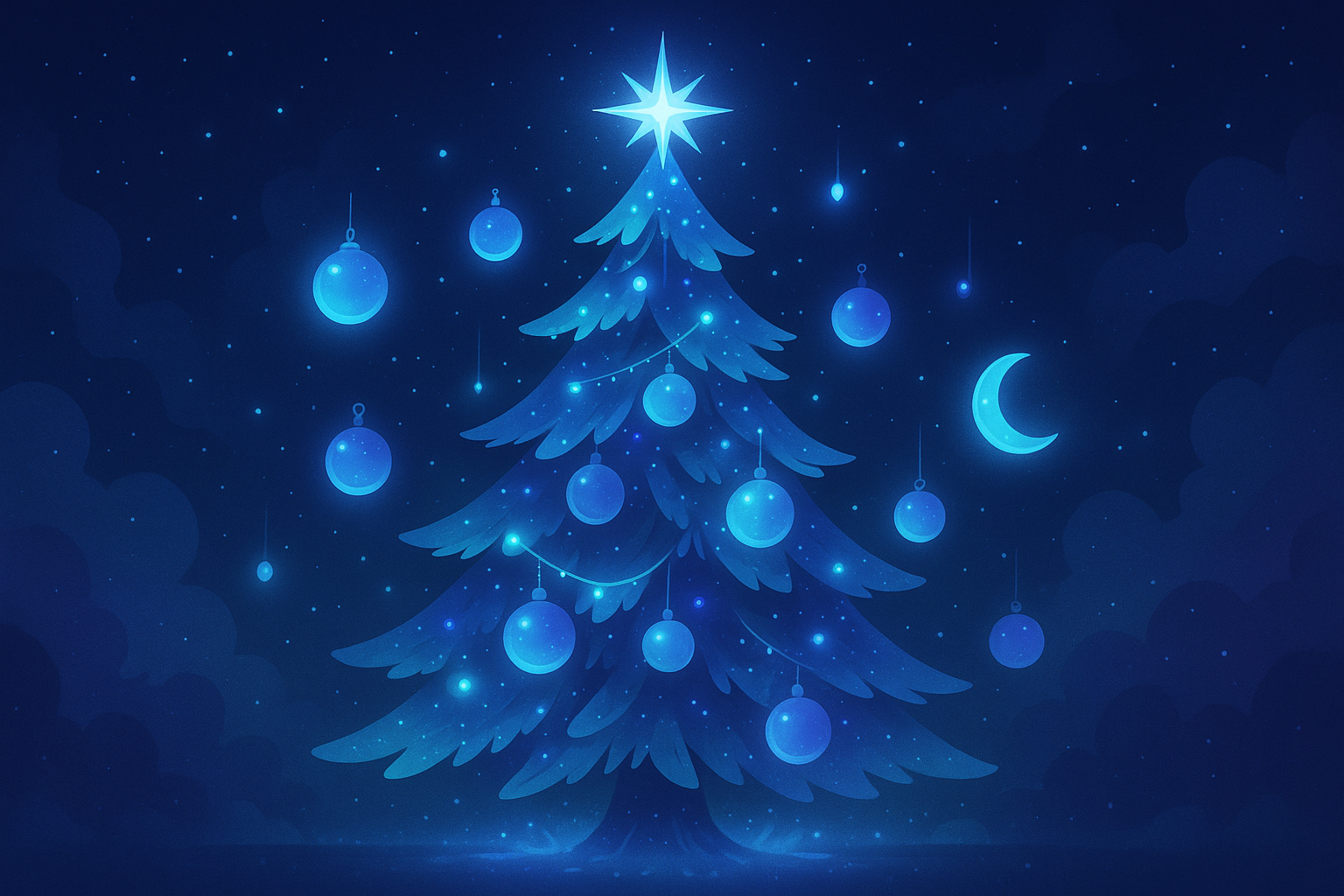 Digital fantasy Christmas tree art wallpaper
