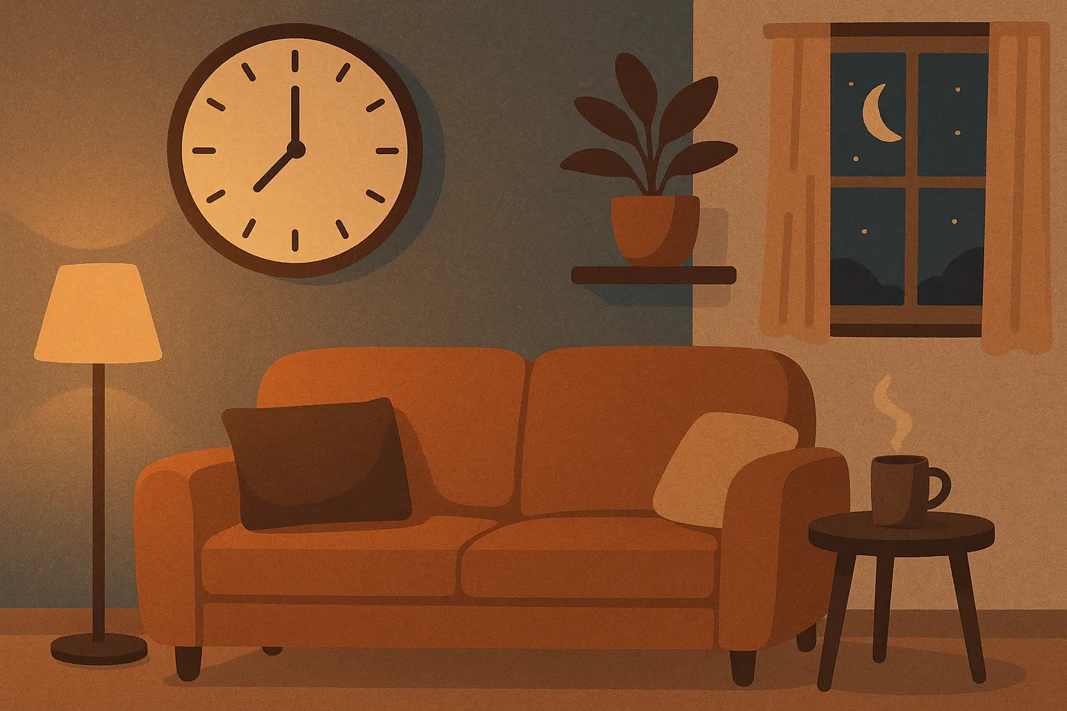 Person relaxing at home during weekend evening