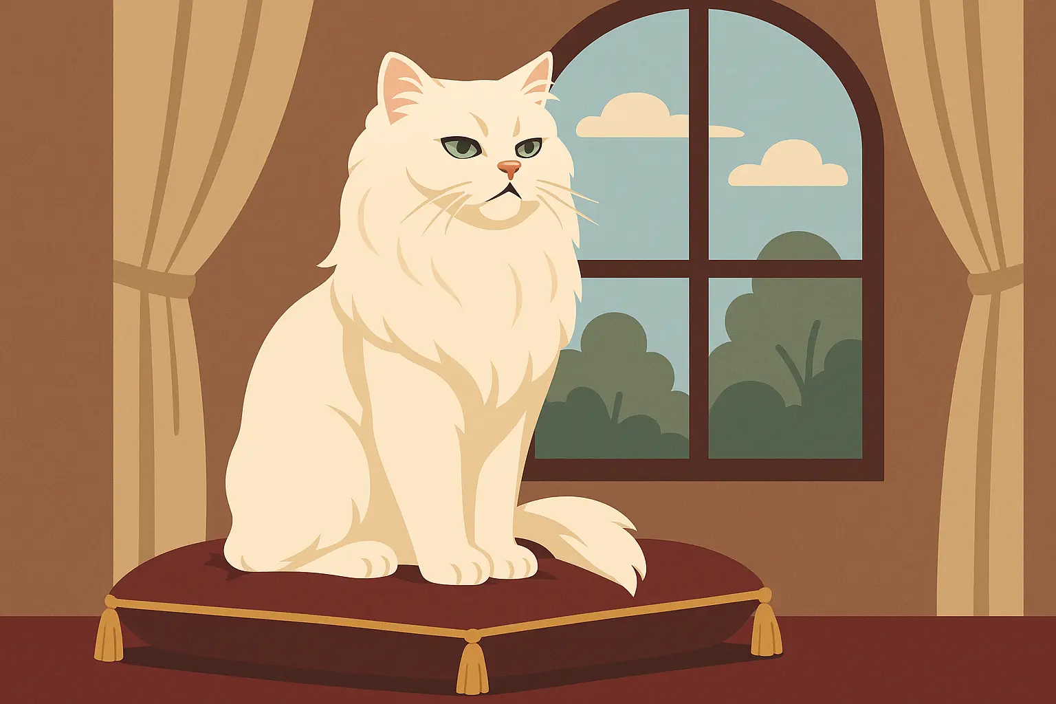Dignified cat displaying regal independence