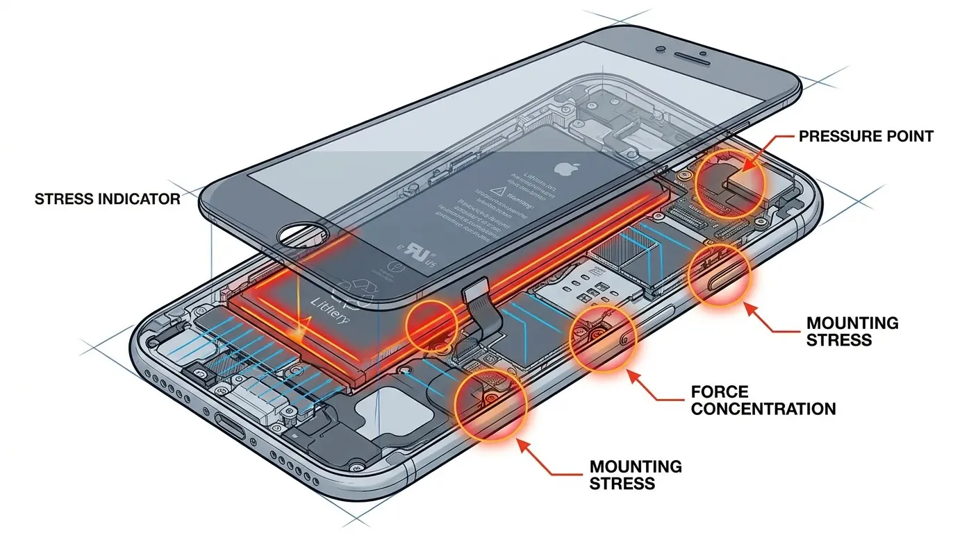 Phone mount pressure point damage