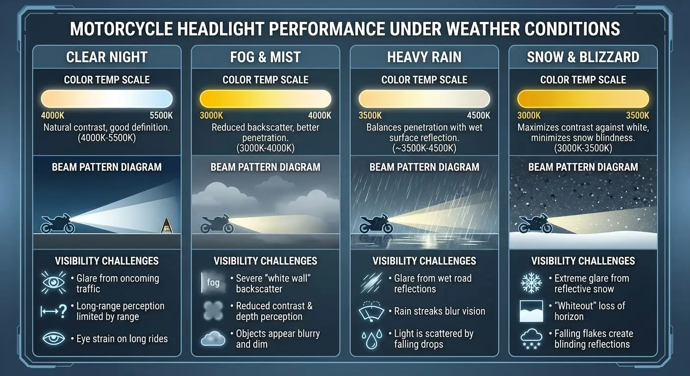 LED headlight performance in fog