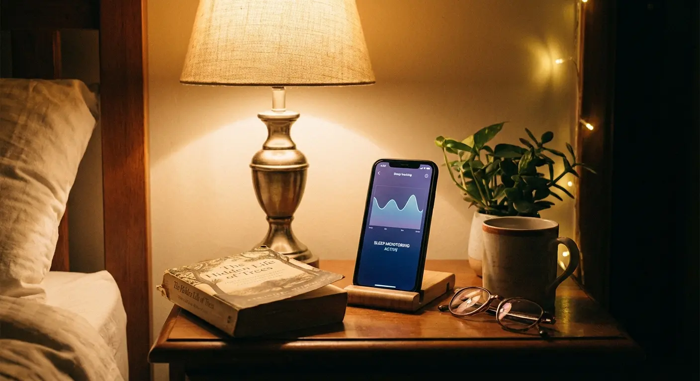 Sleep tracking data displayed on a smartphone screen