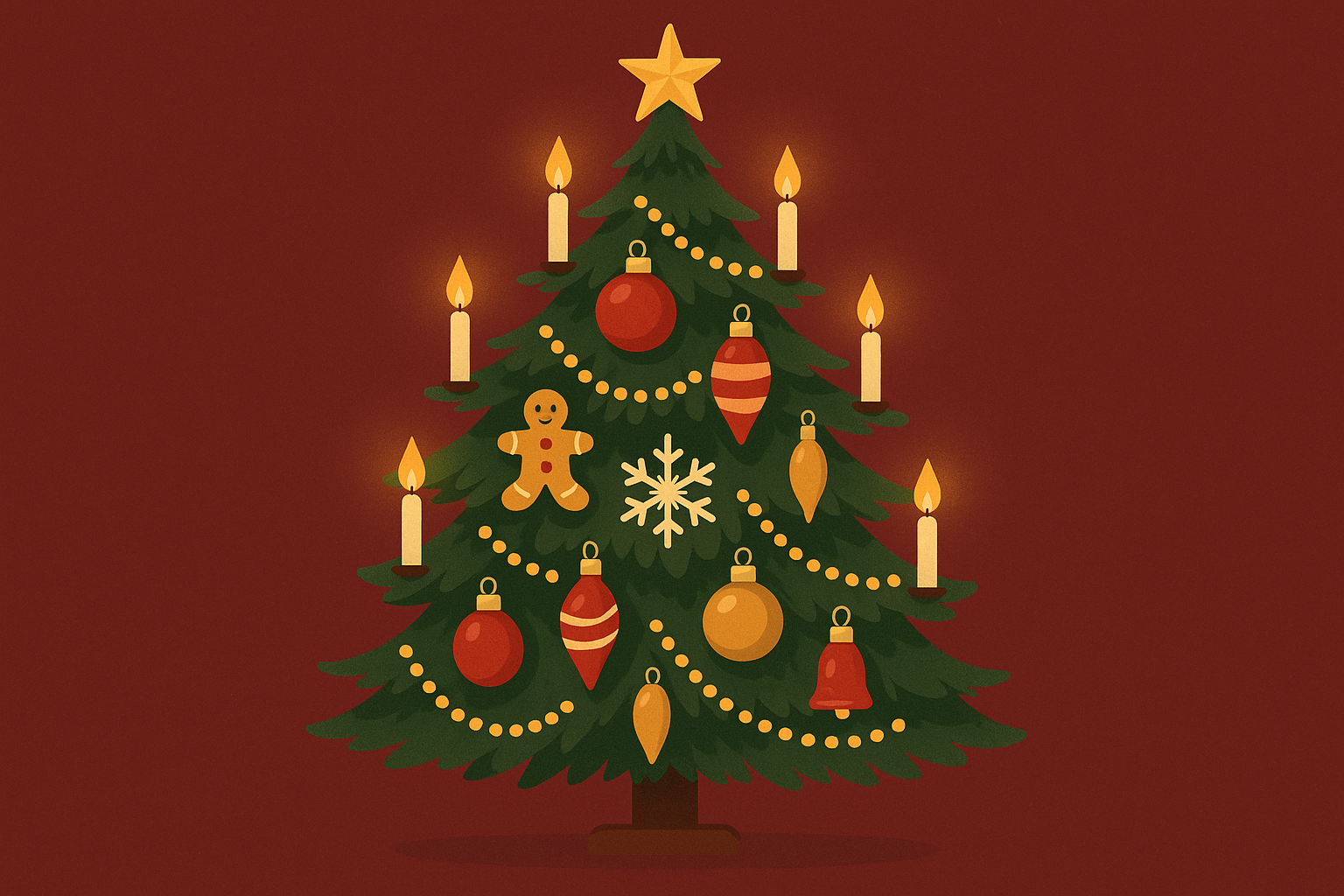Classic traditional Christmas tree wallpaper