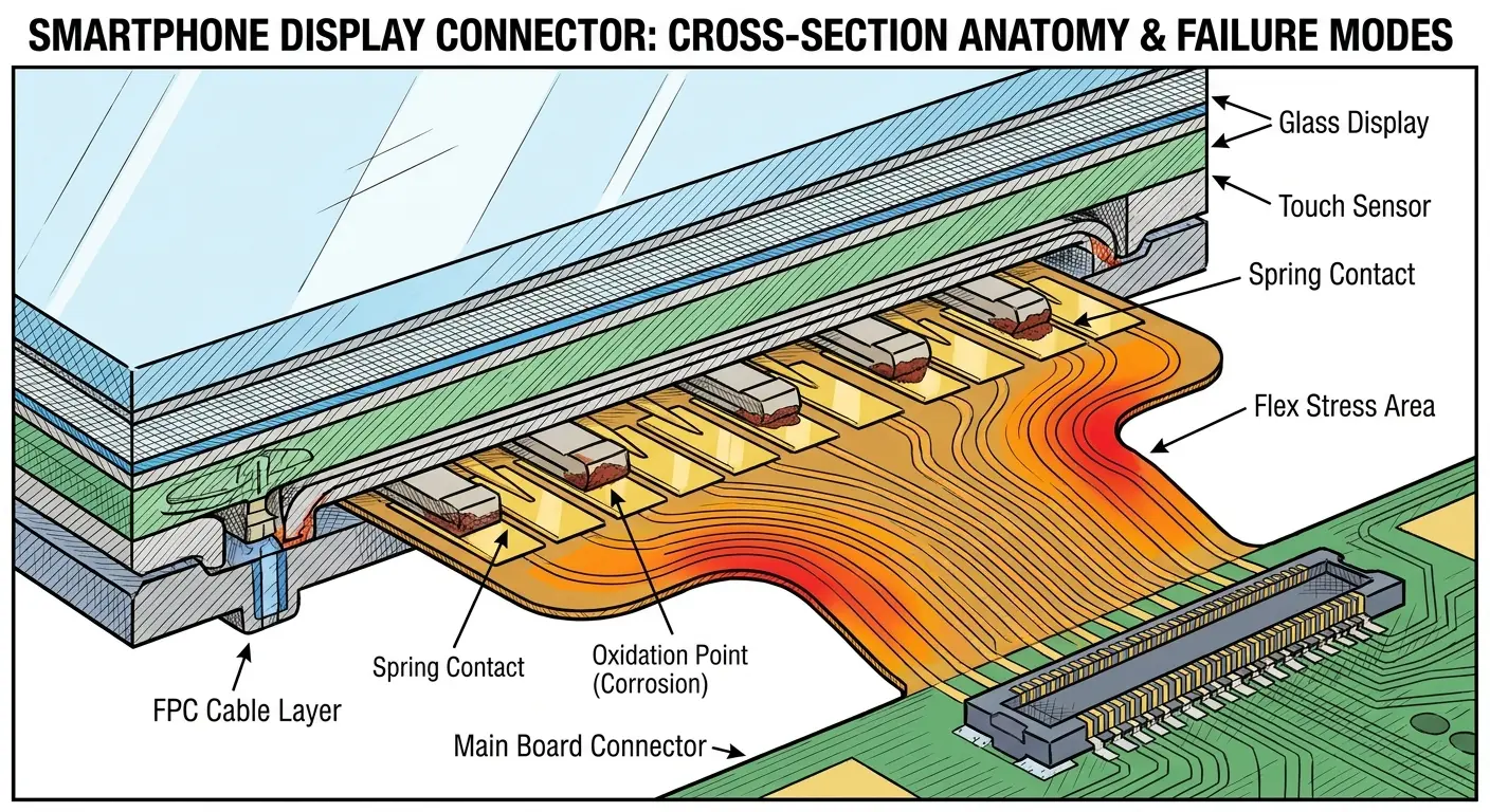 Display connector internal mechanism diagram