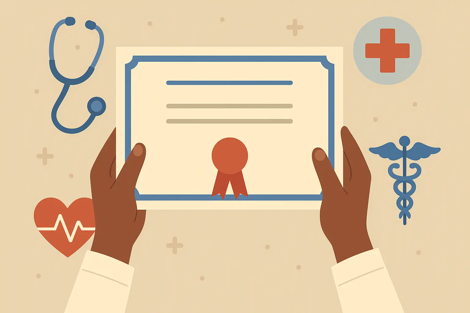 Professional certification documents and credentials