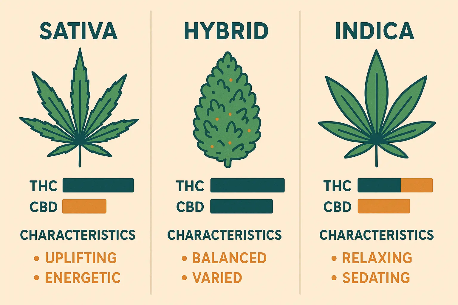 Comparison chart of premium indica strains including Godfather OG