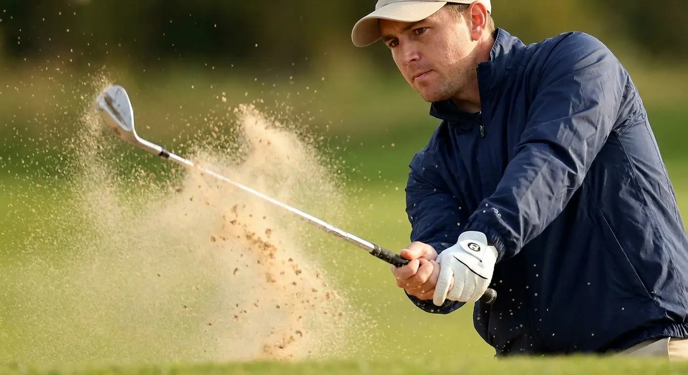 Split-hand grip for bunker shots - hands separated on the club