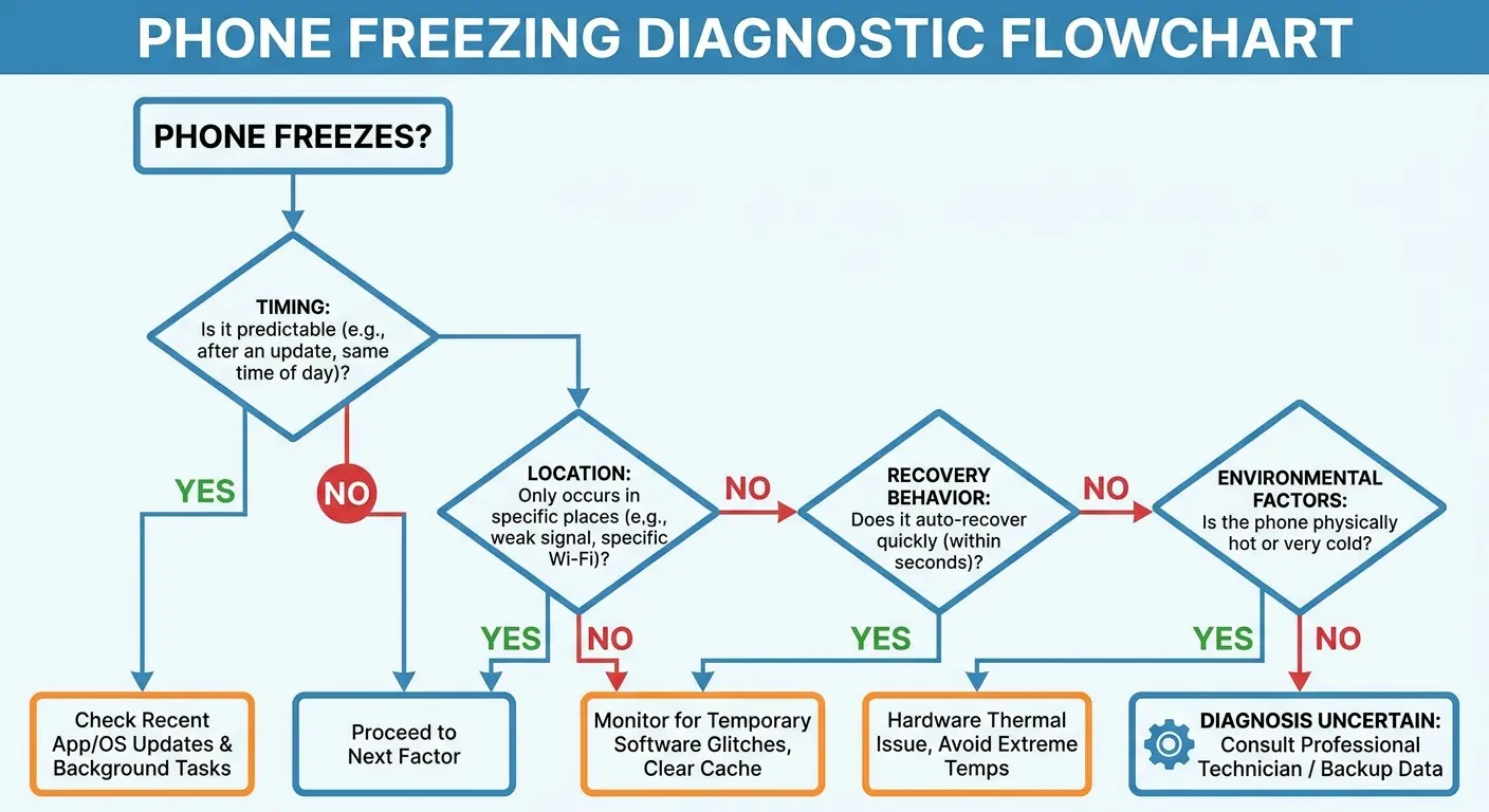 Phone freezing pattern analysis chart
