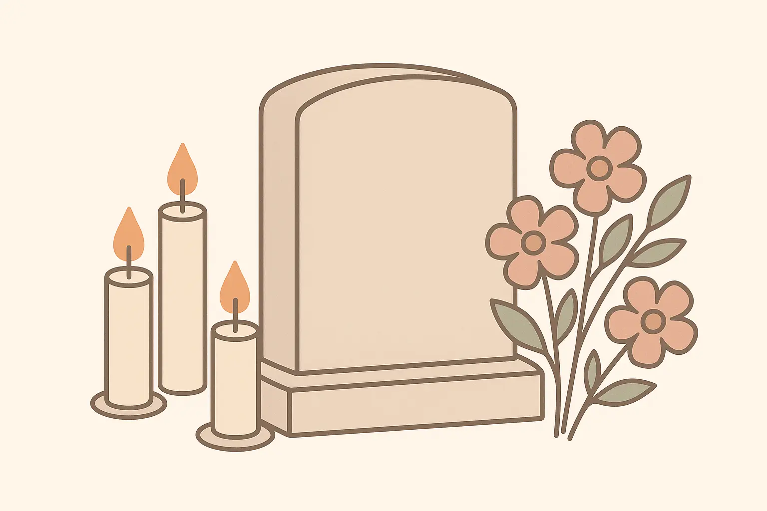 Memorial service with flowers and photos