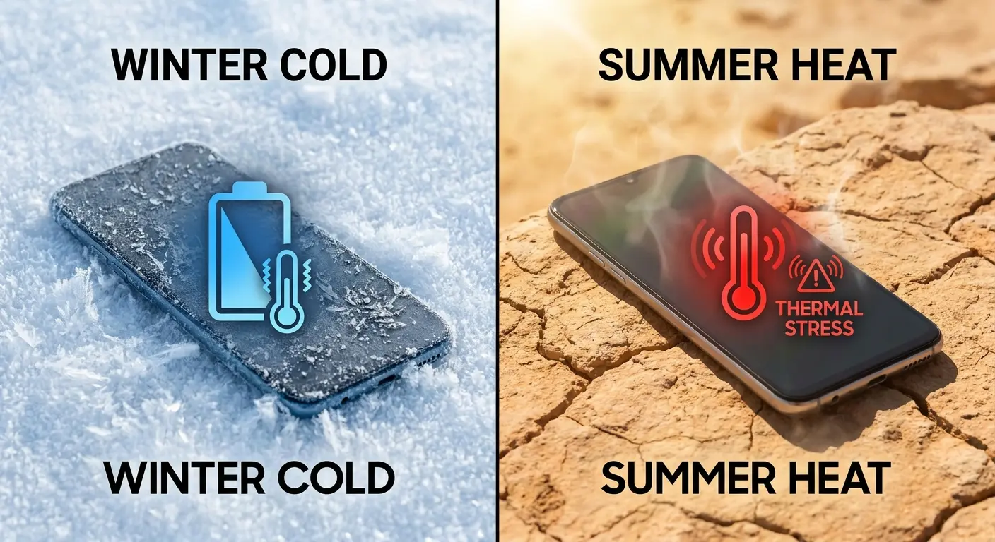 Phone in cold weather conditions