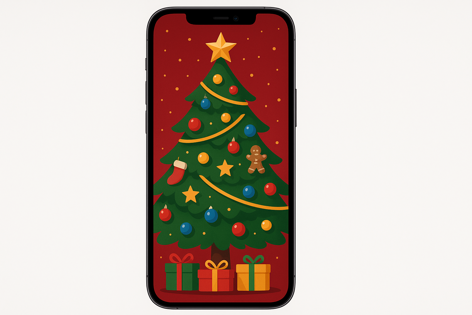 Stunning Christmas tree phone wallpaper display