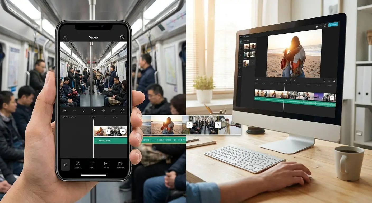 Cross-platform video editing ecosystem illustration