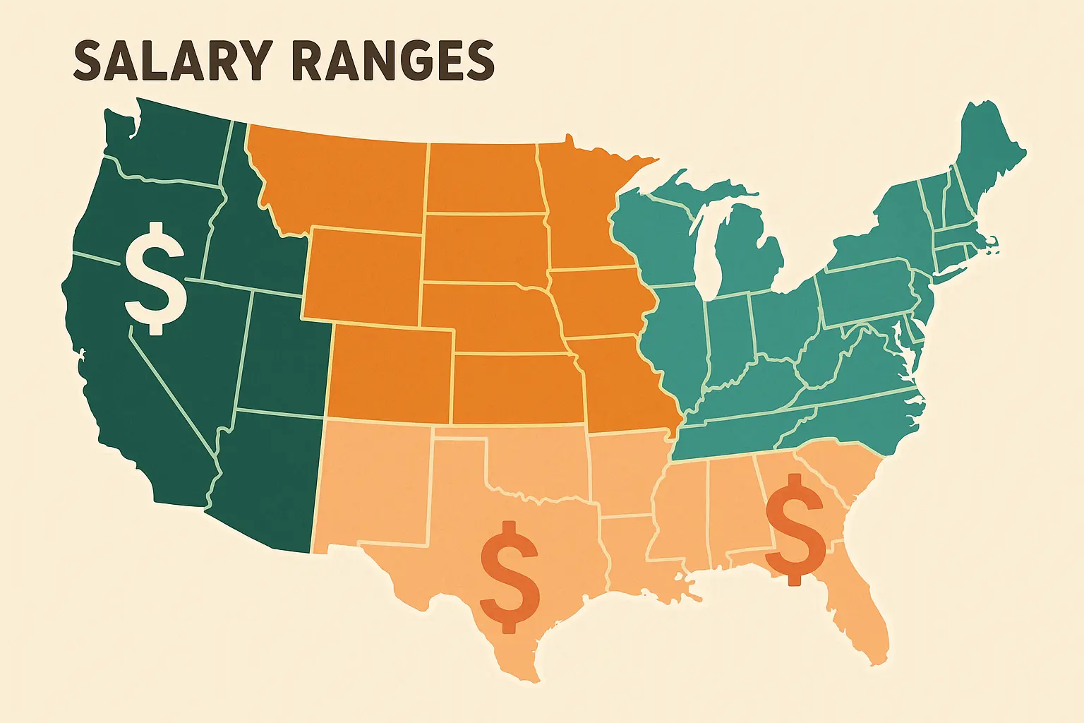 Geographic FNP salary map by state