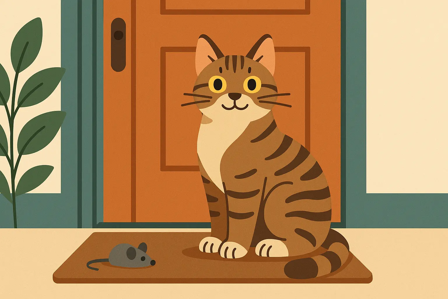 Unique personality cat displaying dog-like behavior