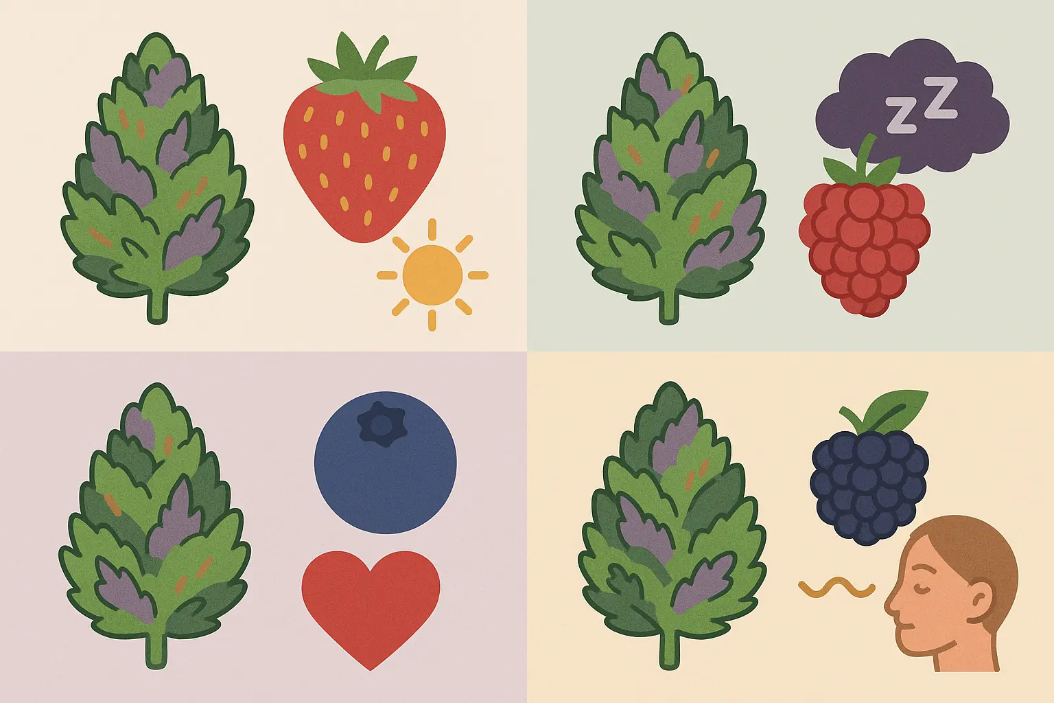 Comparison of different berry cannabis strains