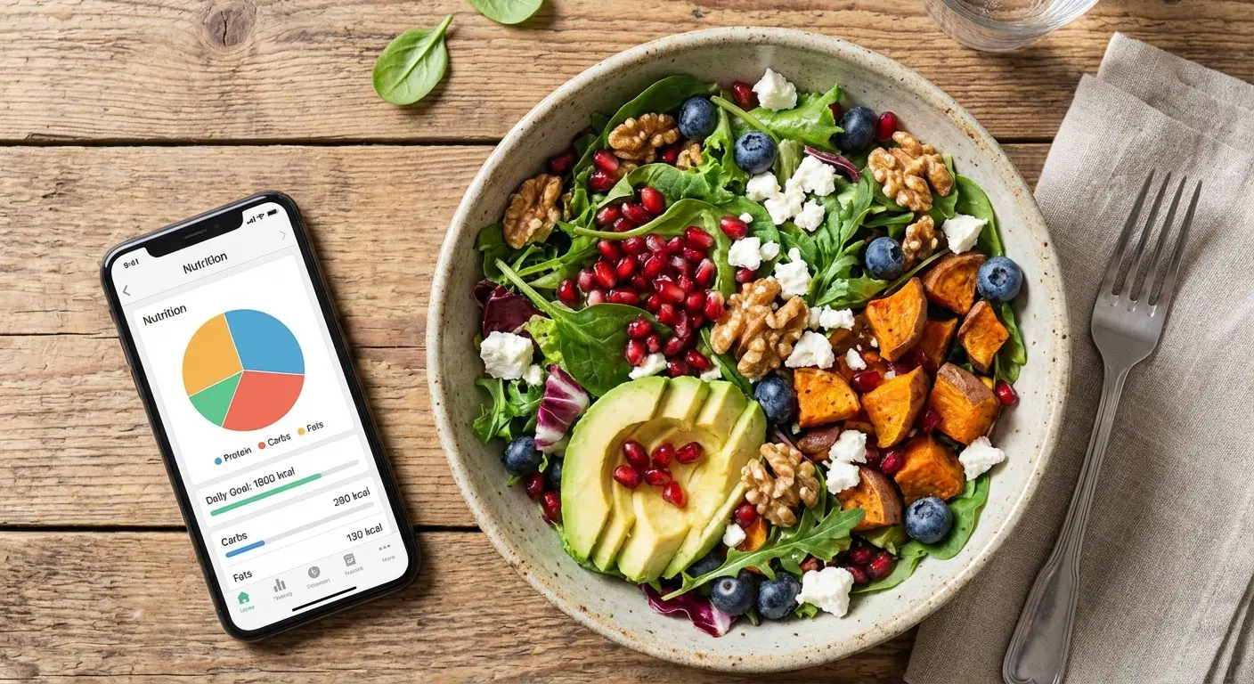 Lifesum app interface showing daily calorie intake and water tracking