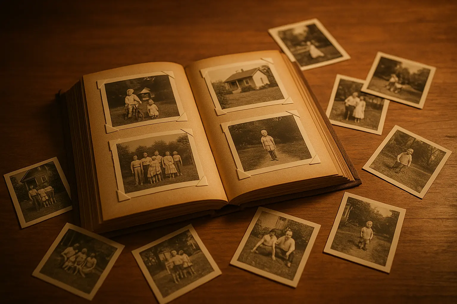 Family gathering sharing memories together