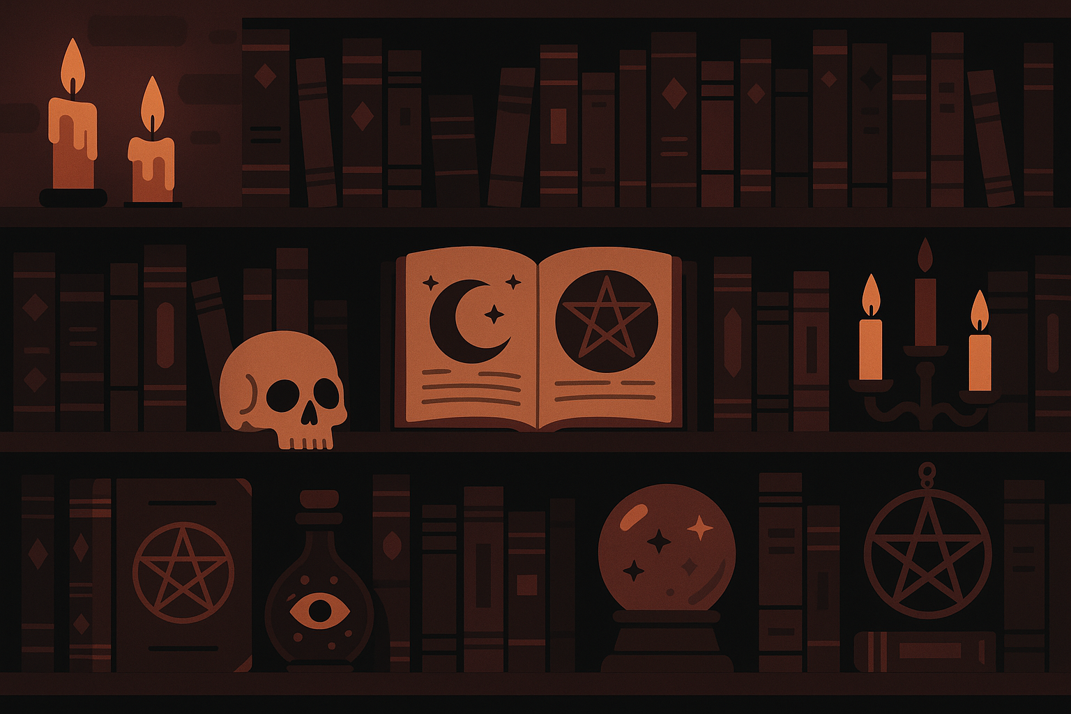 Gothic cathedral windows with mystical stained glass patterns