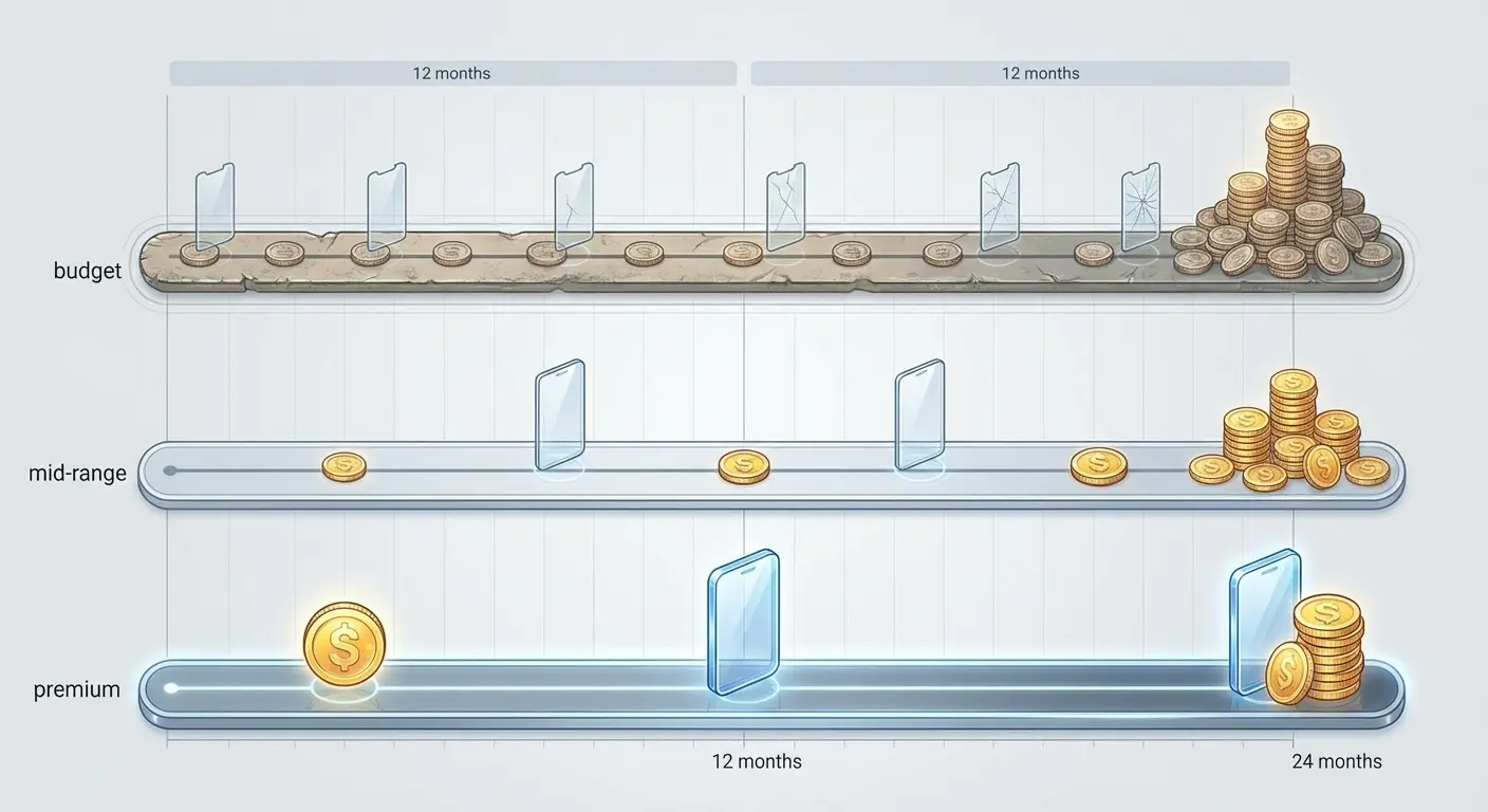Screen protector cost comparison chart