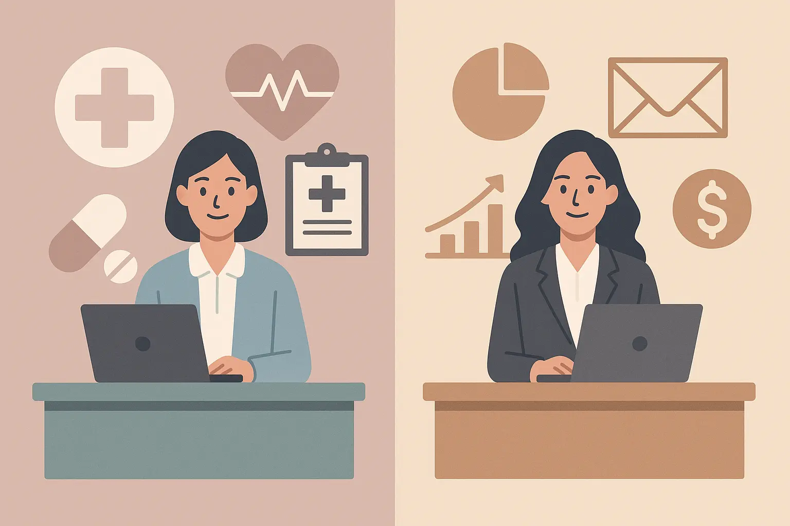 Different types of receptionist workplaces