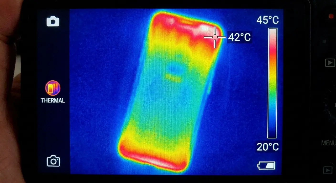 Phone overheating thermal damage illustration