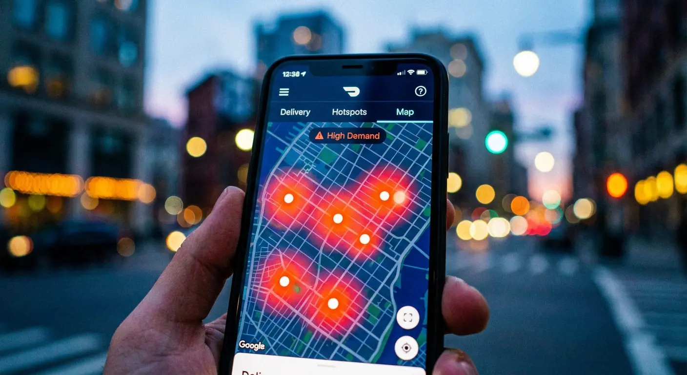 Delivery map showing market saturation and volume