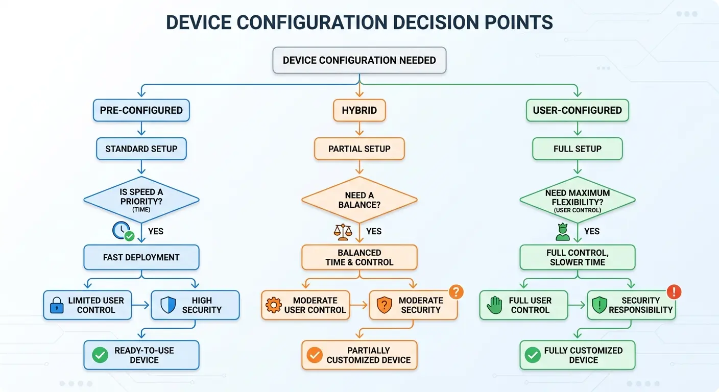 Laptop displaying configuration setup screen